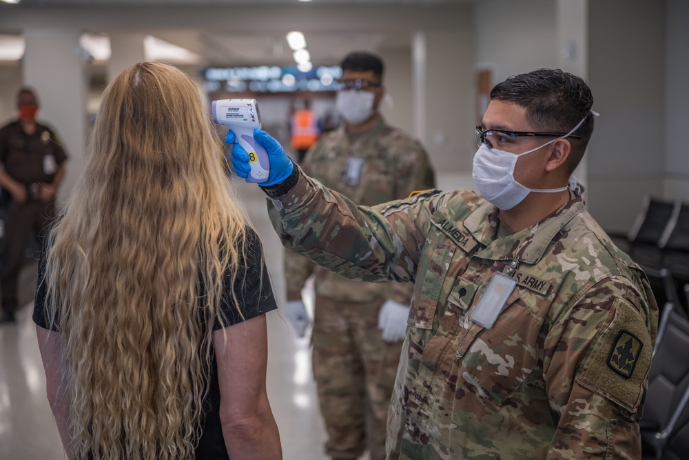 Hawaii National Guard COVID-19 Response Medical Screening Assistance at Daniel K. Inouye International Airport