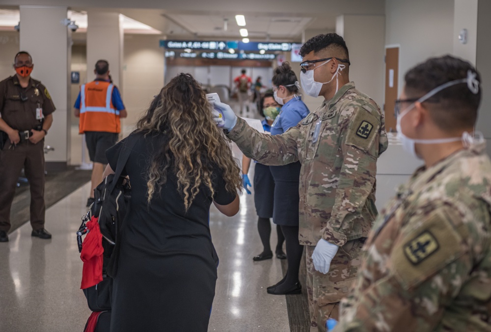 Hawaii National Guard COVID-19 Response Medical Screening Assistance at Daniel K. Inouye International Airport