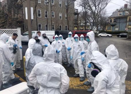 104th Medical Group professionals administering COVID-19 tests in community
