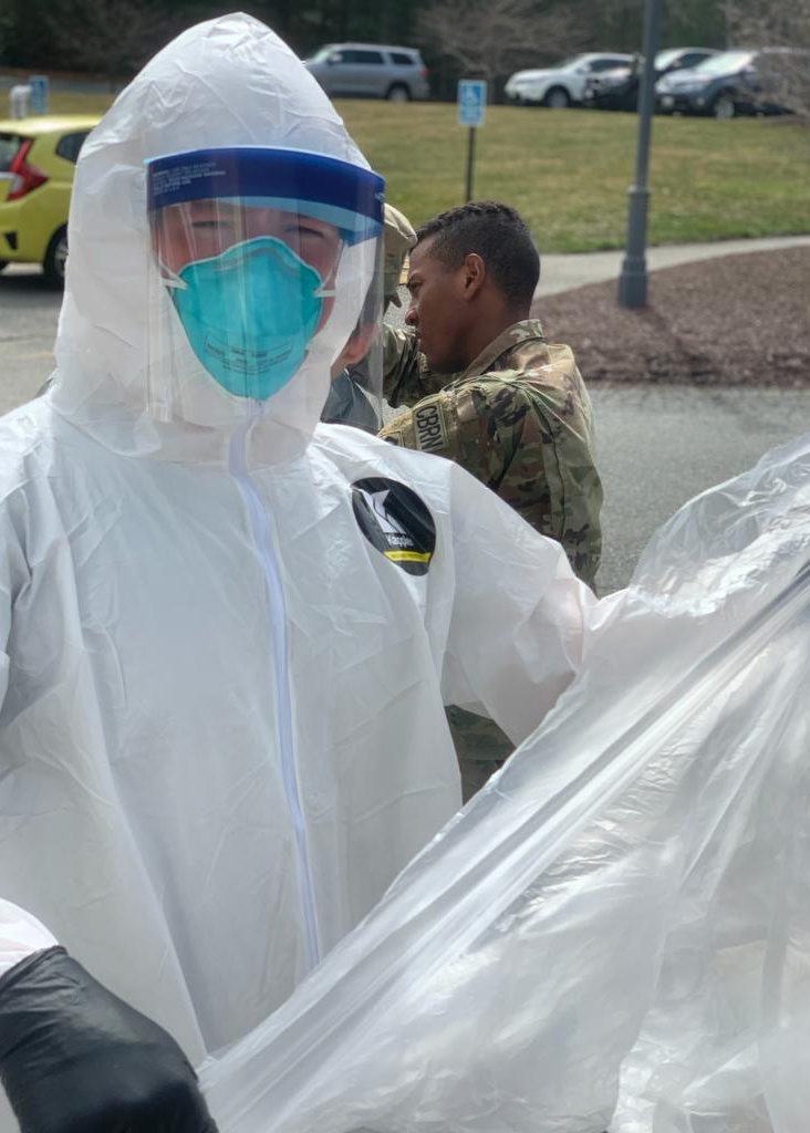 104th Medical Group professionals administering COVID-19 tests in community