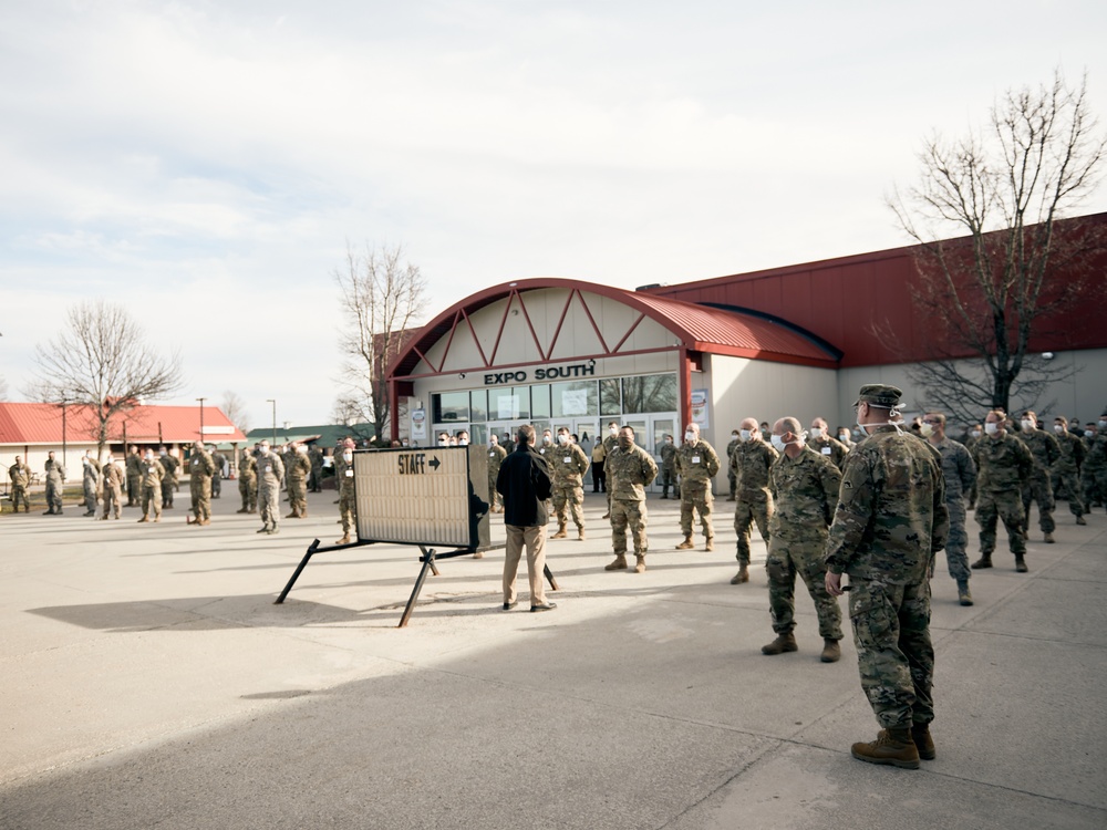 Vermont Governor Phil Scott Visits National Guard-Built Medical Facility