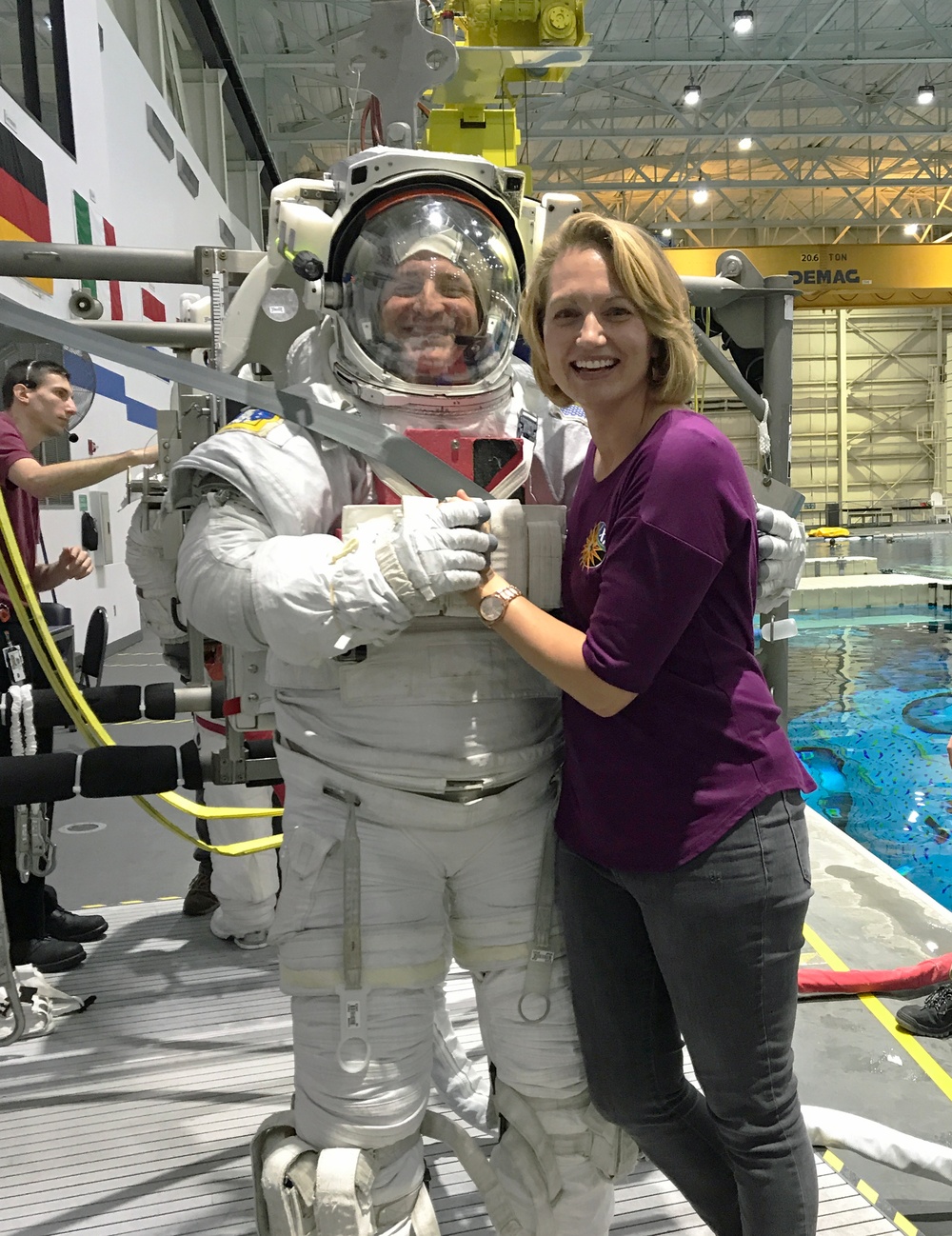 Army astronaut Col. Andrew Morgan and wife Stacey at Neutral Buoyancy Lab