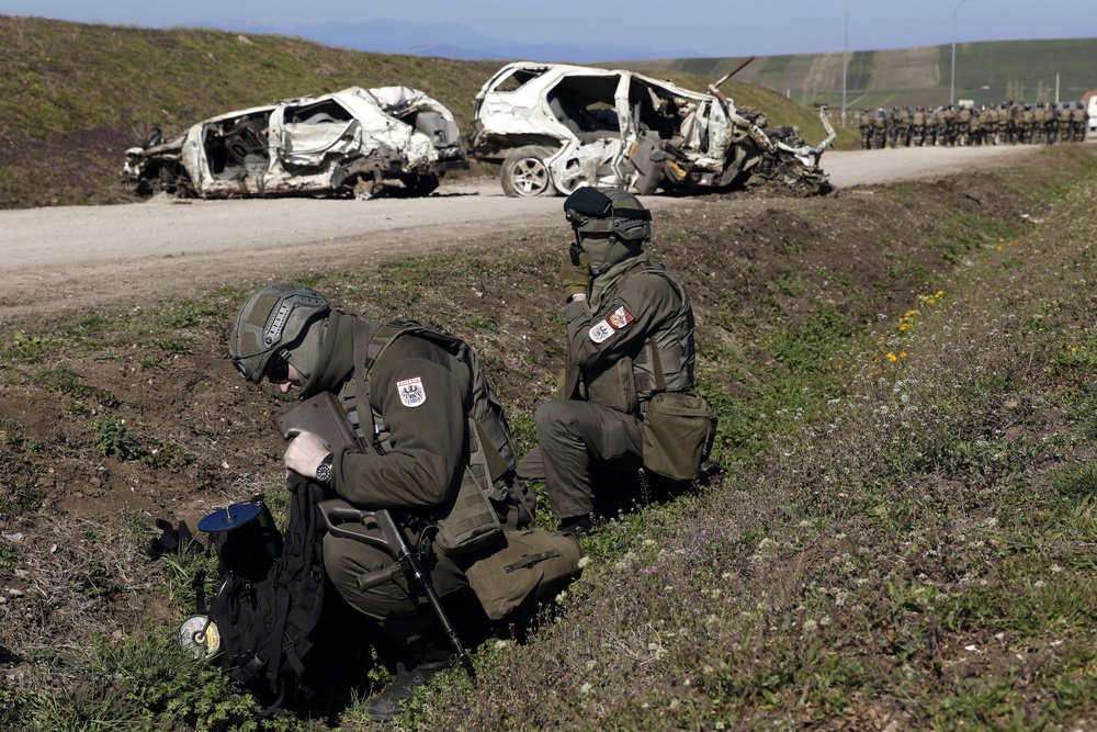 KFOR Freedom of Movement Detachment rehearses obstacle removal