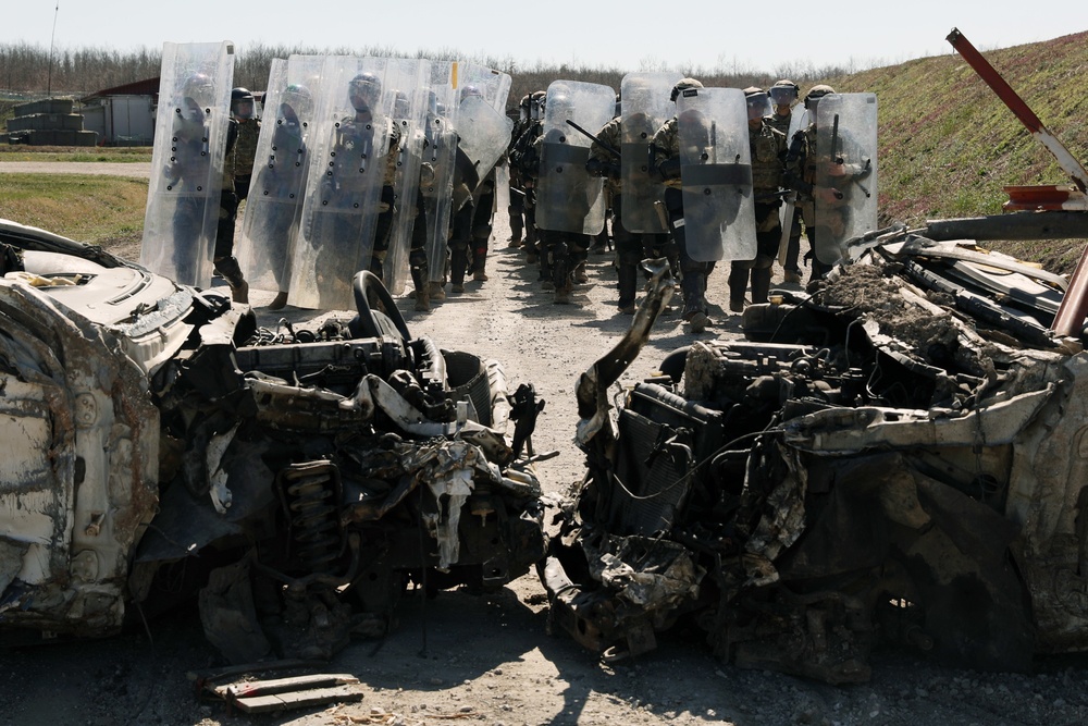 KFOR Freedom of Movement Detachment rehearses obstacle removal