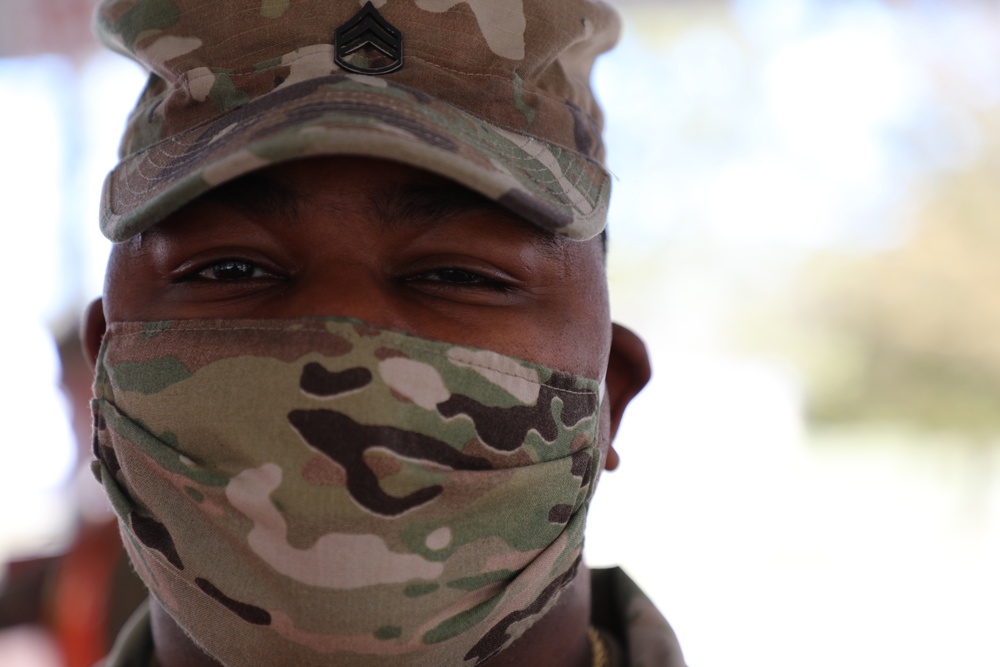 PPE Masks on Soldiers