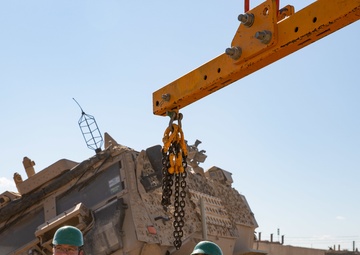 Royal Electrical and Mechanical Engineers conduct engine replacement