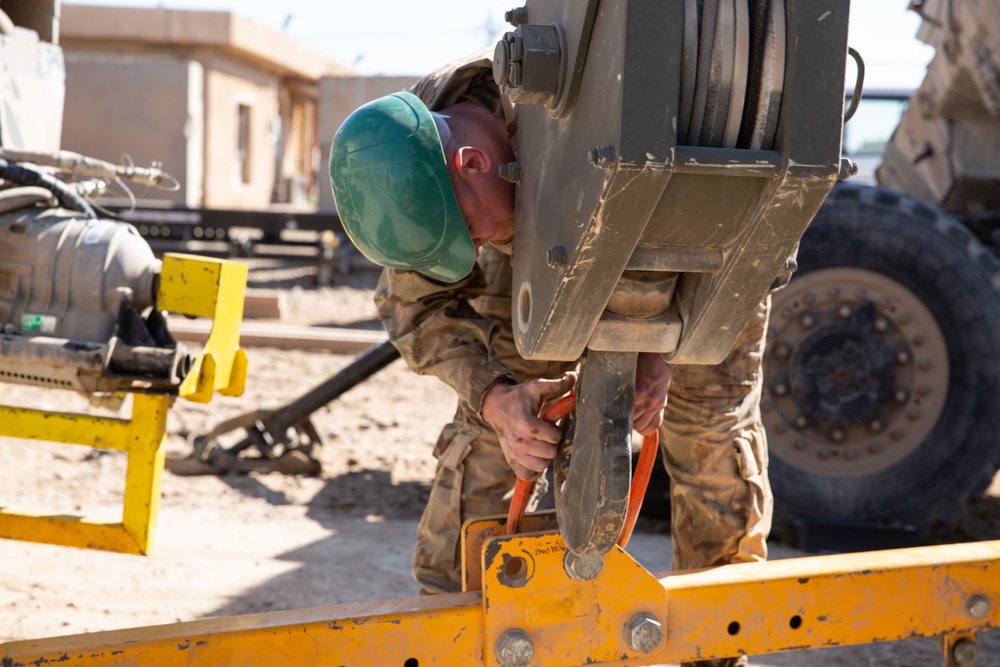 Royal Electrical and Mechanical Engineers conduct engine replacement