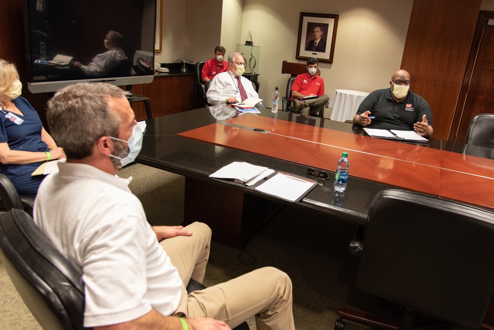 Huntsville Center joins Mobile District for alternate care facility site assessments in Tuscaloosa