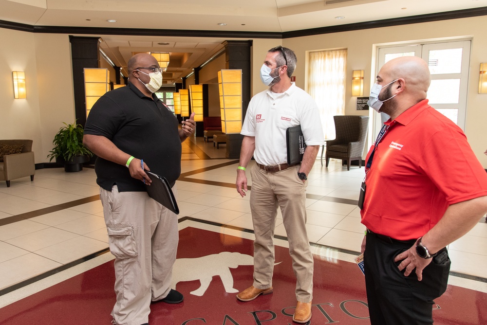 Huntsville Center joins Mobile District for alternate care facility site assessments in Tuscaloosa