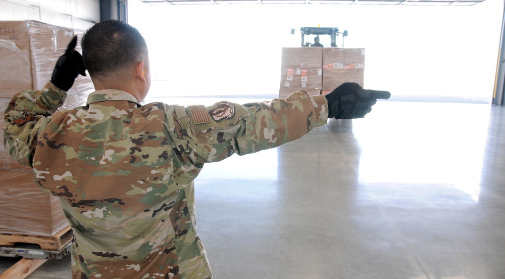 146th Airlift Wing and 129th Rescue Wing work together to ship 500 ventilators to various states