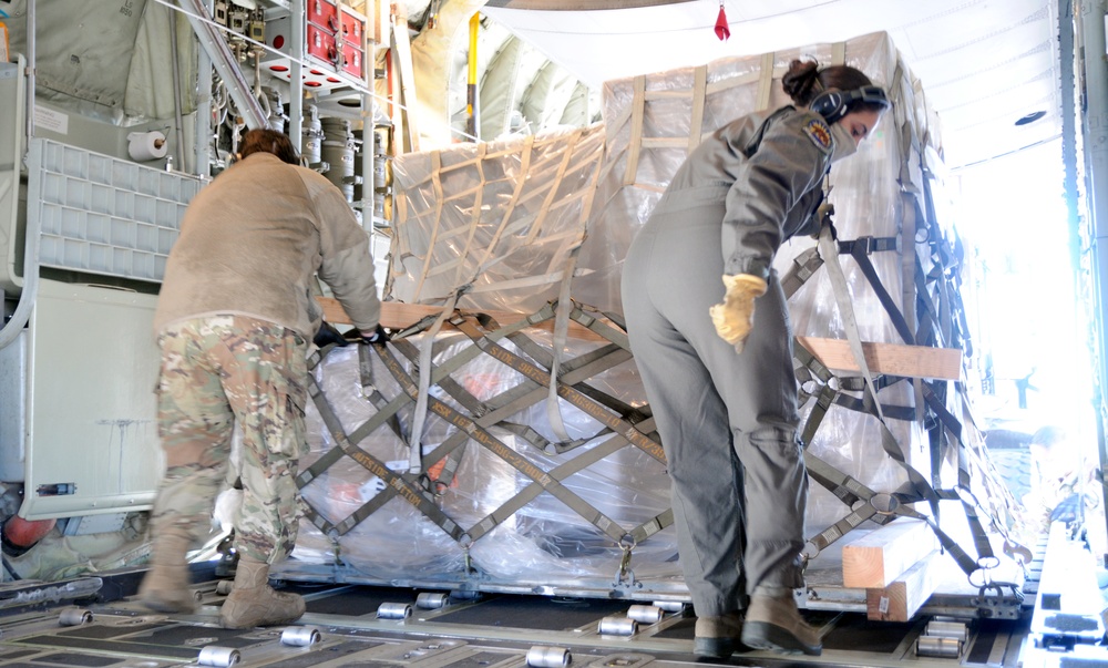 146th Airlift Wing and 129th Rescue Wing work together to ship 500 ventilators to various states