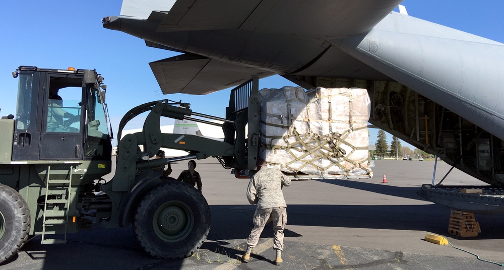 146th Airlift Wing and 129th Rescue Wing work together to ship 500 ventilators to various states