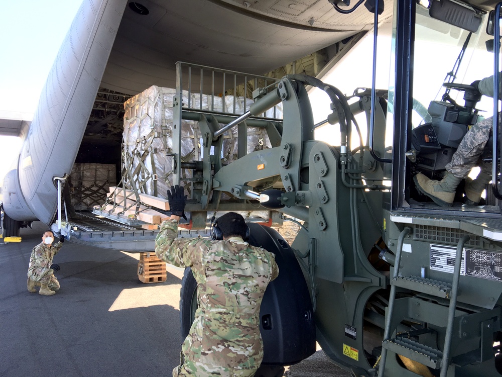 146th Airlift Wing and 129th Rescue Wing work together to ship 500 ventilators to various states