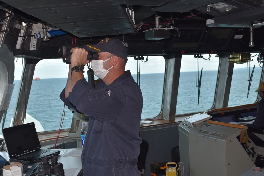 USS Montgomery Operates at Sea