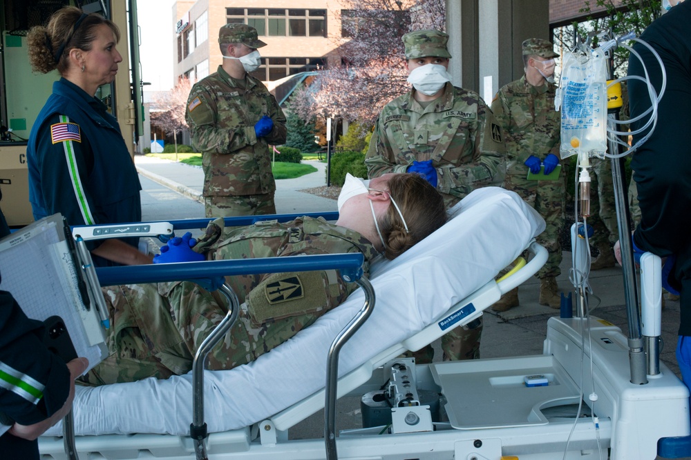 Indiana National Guard, local hospital train together in COVID-19 response