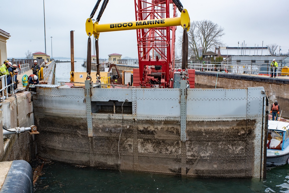 Reinstalling the Black Rock Lock miter gates