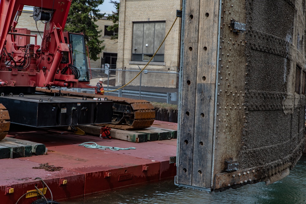 Reinstalling the Black Rock Lock miter gates