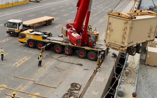 Field Hospital Completes Arrival at Port of Shuaiba
