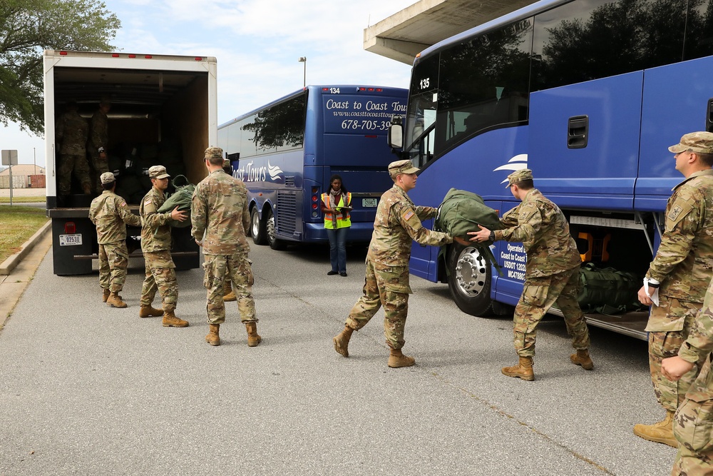 Newly-trained Soldiers depart Fort Benning amid elaborate health precautions
