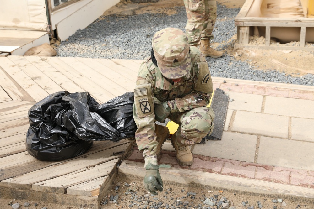 Task Force Spartan Shield Soldiers Participate in a Post Wide Clean Up