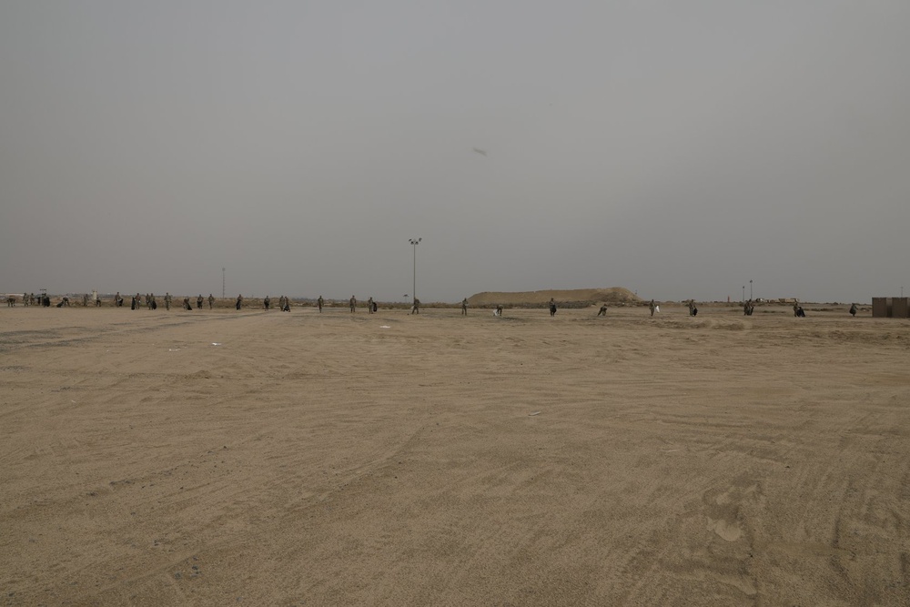 Task Force Spartan Shield Soldiers Participate in a Post Wide Clean Up