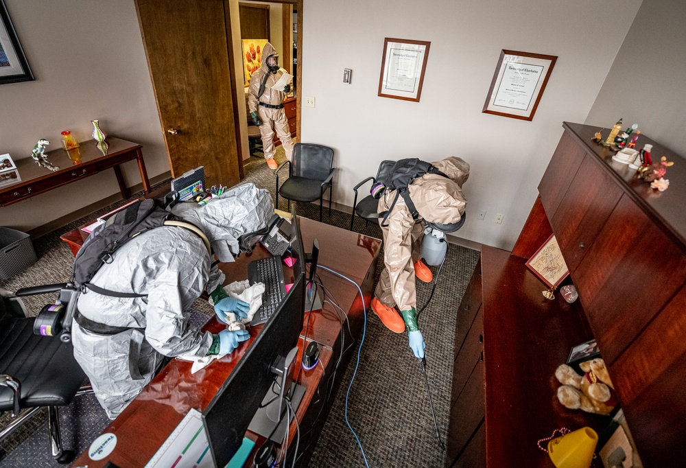 W.Va. Guard Sanitizes Workspaces for West Virginia Higher Education Policy Commission