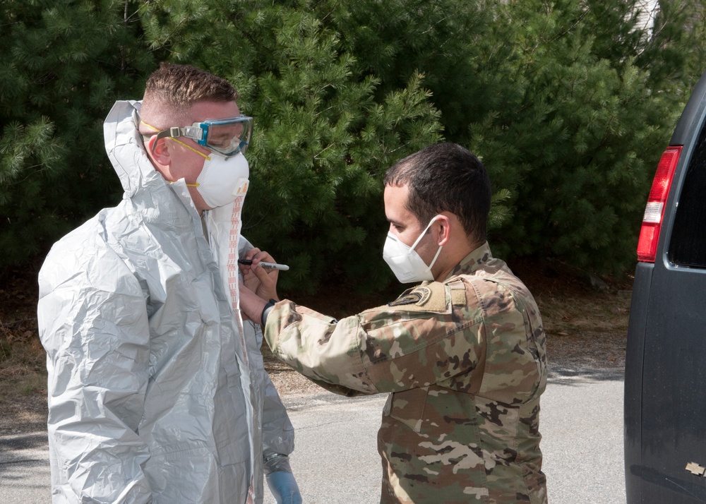 Testing Teamwork: Mass. Soldiers and Airmen conduct COVID-19 testing at nursing homes