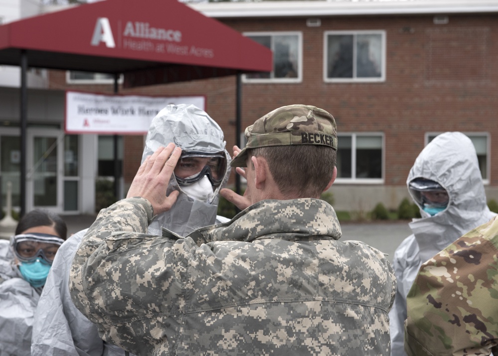 Testing Teamwork: Mass. Soldiers and Airmen conduct COVID-19 testing at nursing homes