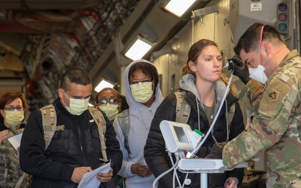 Massachusetts Army National Guard conducts medical screening.