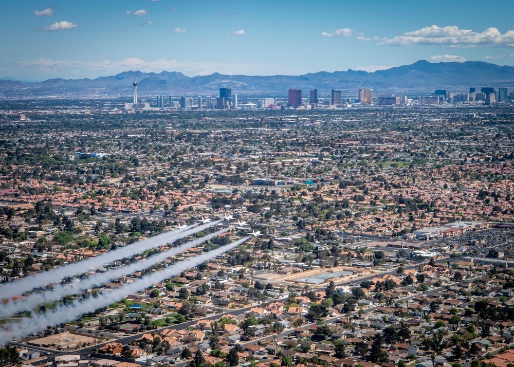 Thunderbirds fly over Las Vegas