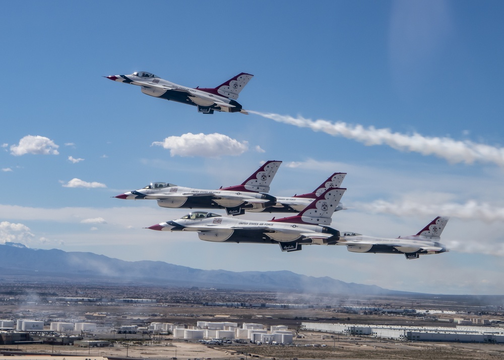 Thunderbirds fly over Las Vegas