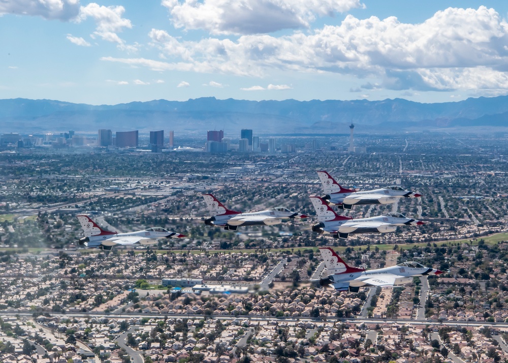 Thunderbirds fly over Las Vegas