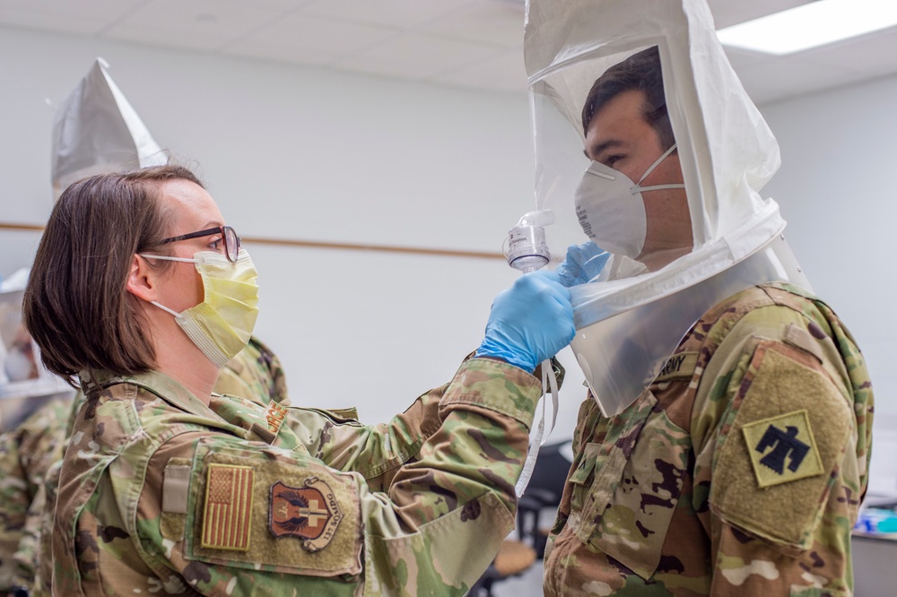 Oklahoma National Guard medics train for COVID-19 response