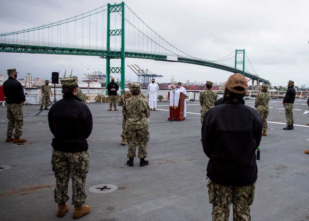 USNS Mercy Sailors Observe Easter Sunrise Service