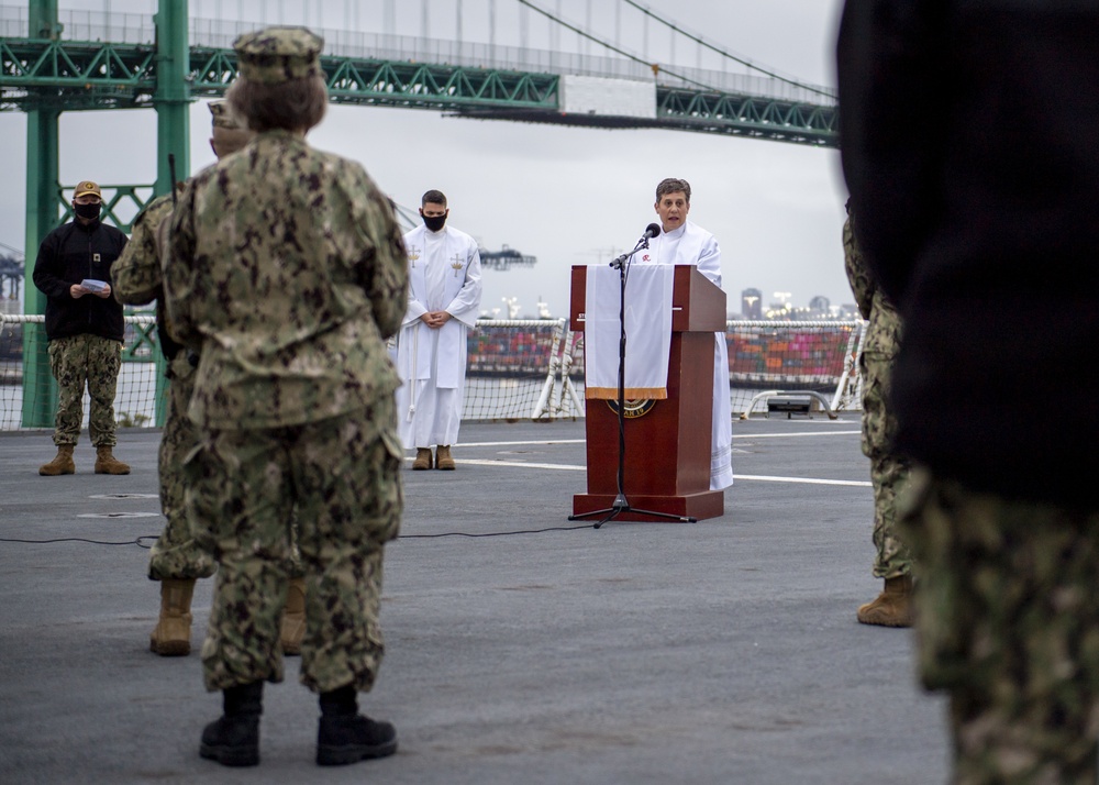 USNS Mercy Sailors Observe Easter Sunrise Service