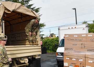 COVID-19: SOLDIERS TRANSPORT VENTILATORS FROM EMSA TO NEVADA