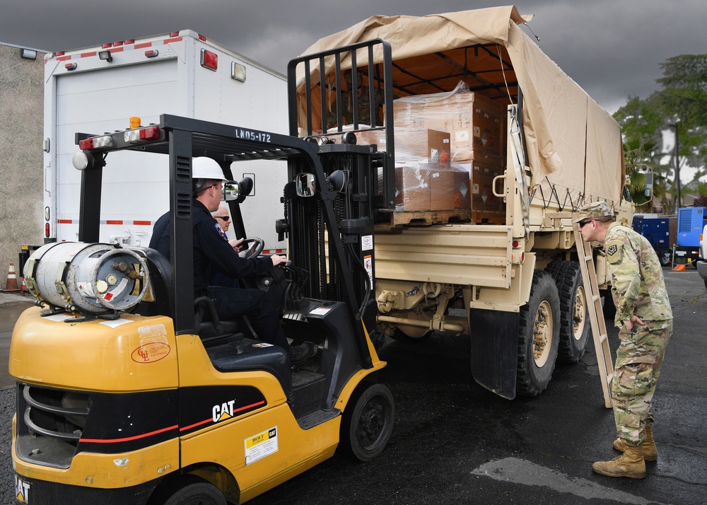 COVID-19: SOLDIERS TRANSPORT VENTILATORS FROM EMSA TO NEVADA