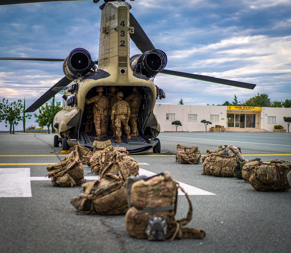 U.S. Army aviation brigade and paratroopers train on Cyprus