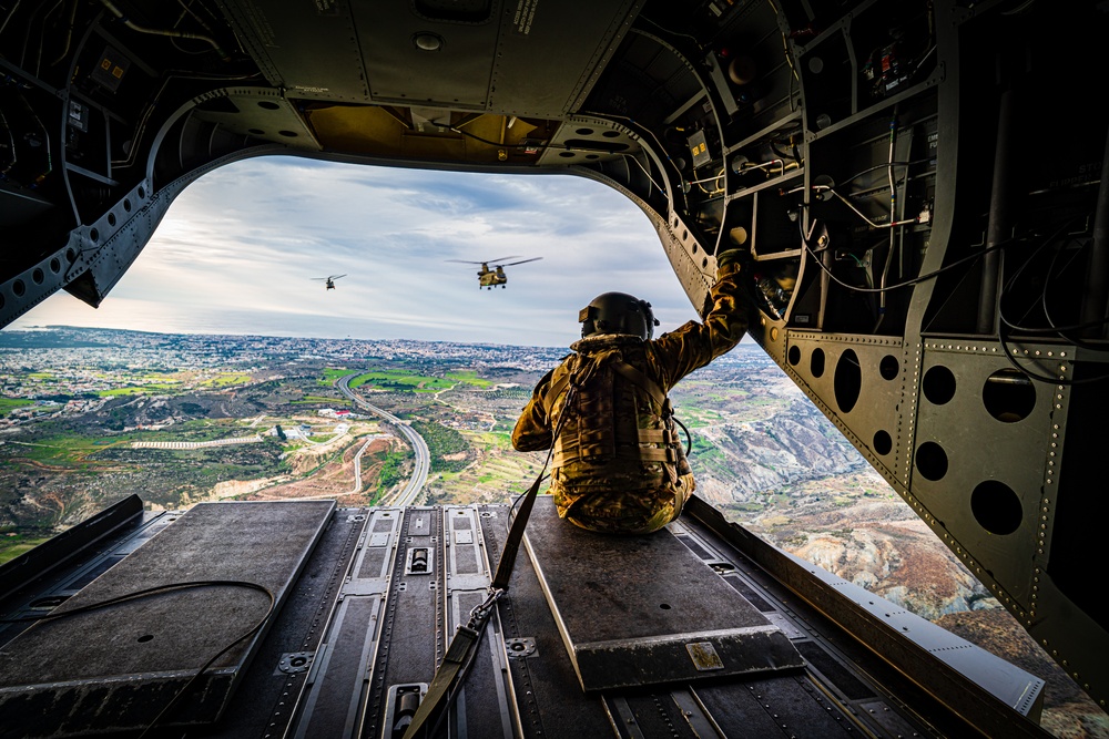 U.S. Army aviation brigade and paratroopers train on Cyprus