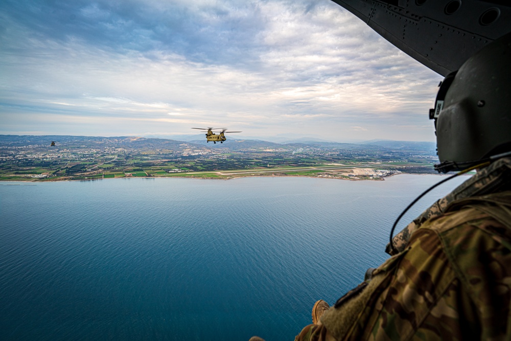 U.S. Army aviation brigade and paratroopers train on Cyprus