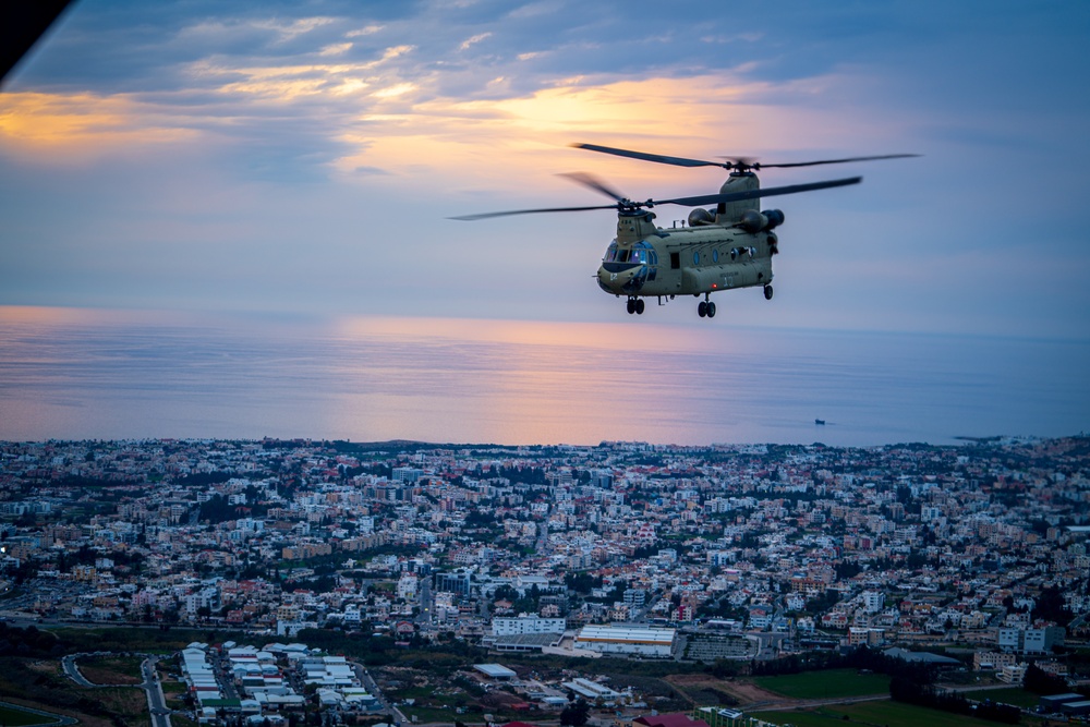 U.S. Army aviation brigade and paratroopers train on Cyprus