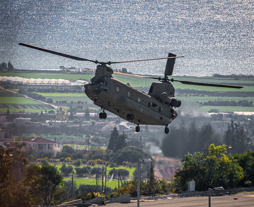 U.S. Army aviation brigade and paratroopers train on Cyprus