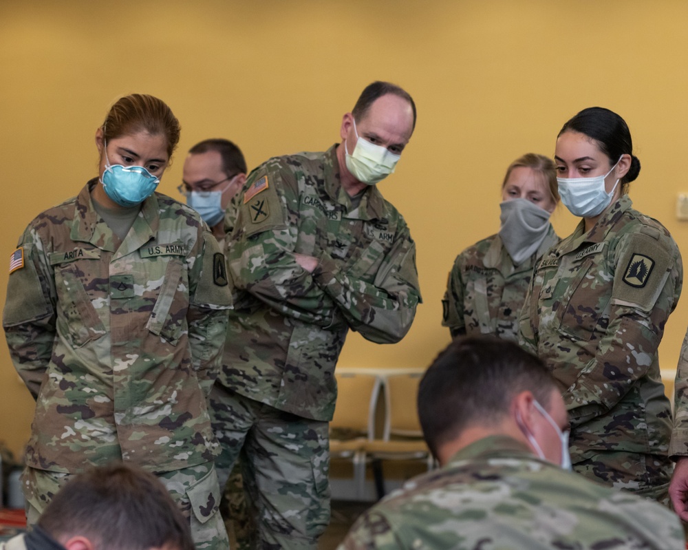 Florida Army National Guard Joint Task Force Commander visits soldiers training on Easter Sunday