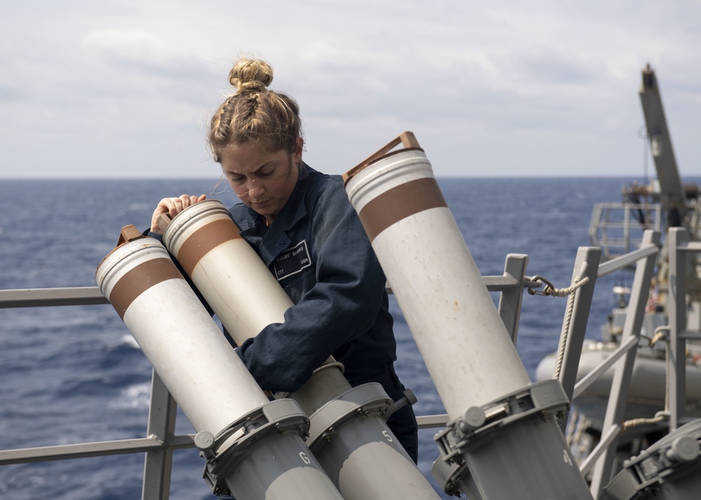 Rafael Peralta Sailor performs Chaff Maintenance