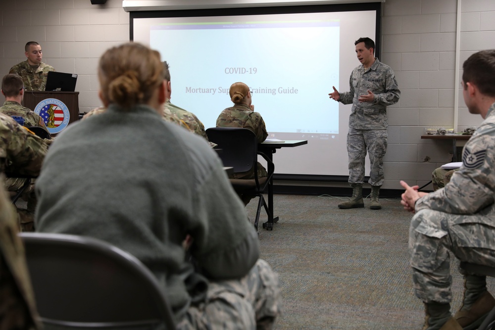 Soldiers and Airmen Receive Mortuary Support Training for Potential Missions in Response to COVID-19