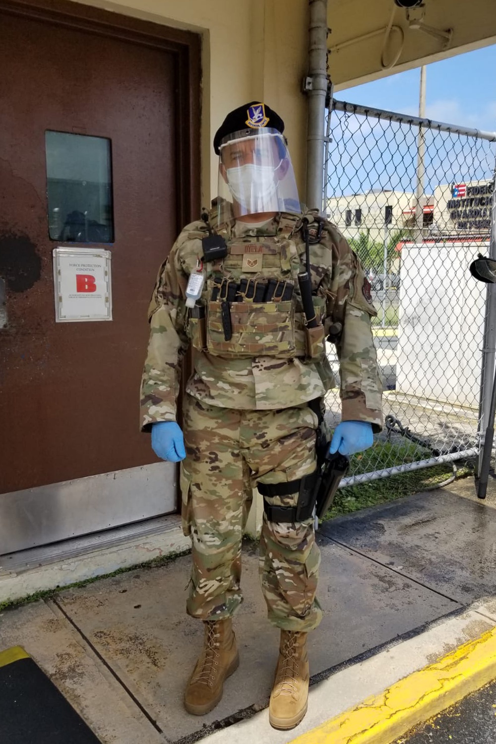 156th Security Forces Squadron work in PPE during COVID-19