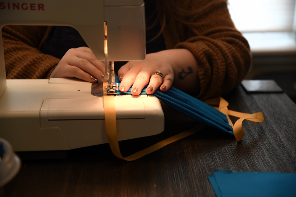 Dover AFB DoD Civlian sews mask for community