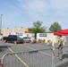 La National Guard assist with traffic control for drive through testing