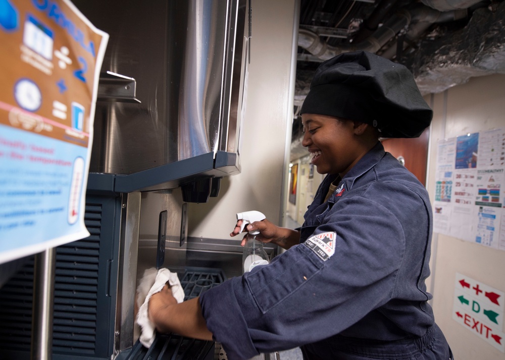 Sailors Sanitize USS Gabrielle Giffords