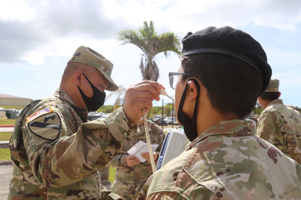 Guam National Guard Briefed and Pre-screened before Mission